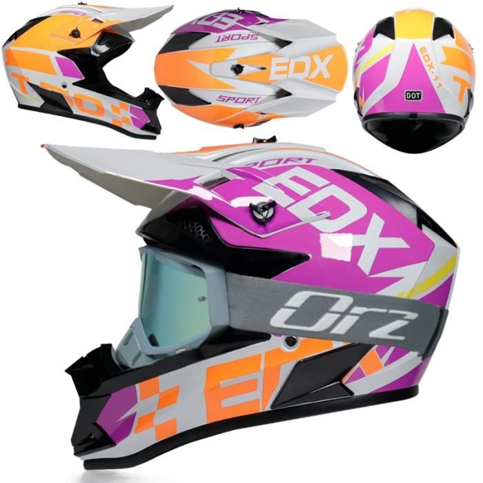 Casque Motocross Intégral Enfants/Ados - Certifié DOT/ECE - Avec Lunettes, Gants, Masque - Taille S à XL - Quad, VTT, BMX - 2