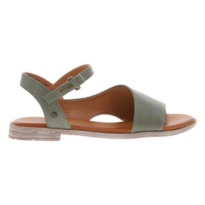 Nu pieds Mustang Femme vert MUSTANG Basse Vertes Blanc Vertes Cdiscount Chaussures