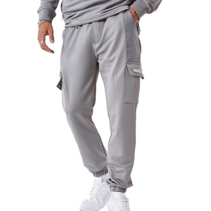 Bas de Jogging style Cargo uni PROJECT X PARIS Gris clair