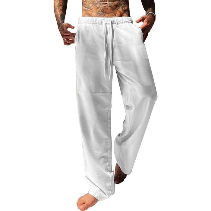 Pantalon homme clearance yoga blanc