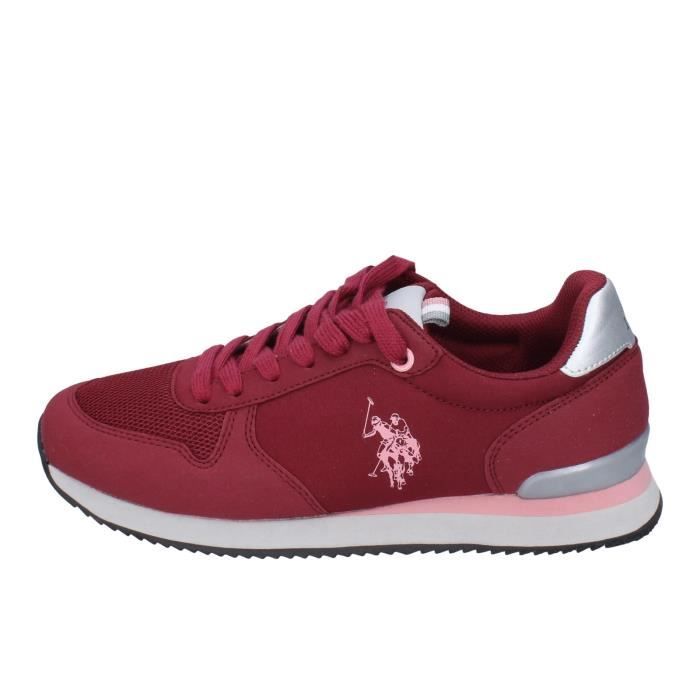 U.S. POLO ASSN. Baskets Sneakers Femme Bordeaux Daim synthétique BC186