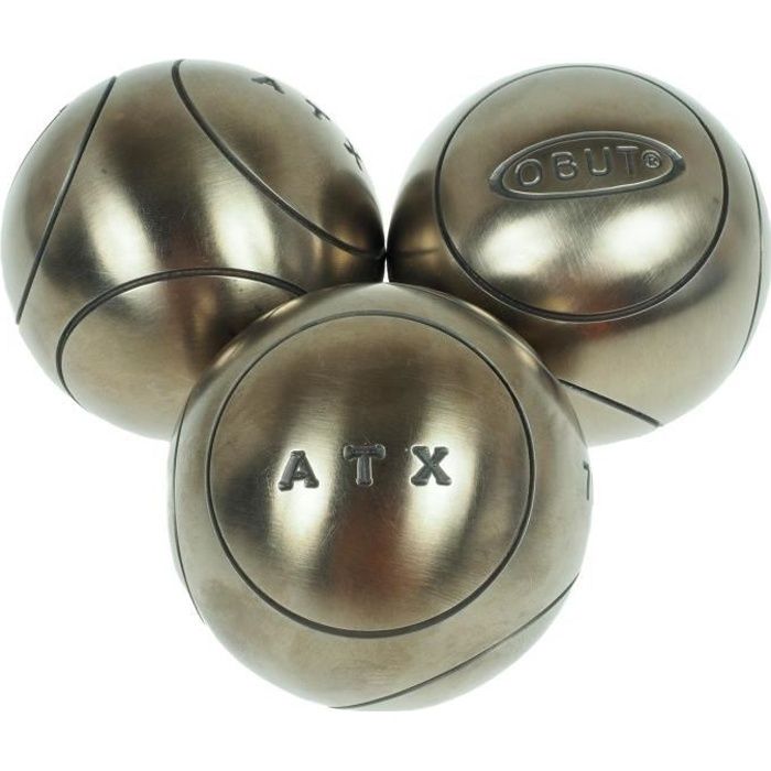 Boules de pétanque Atx *** competition 74mm - Obut 690g Argent Métalisé