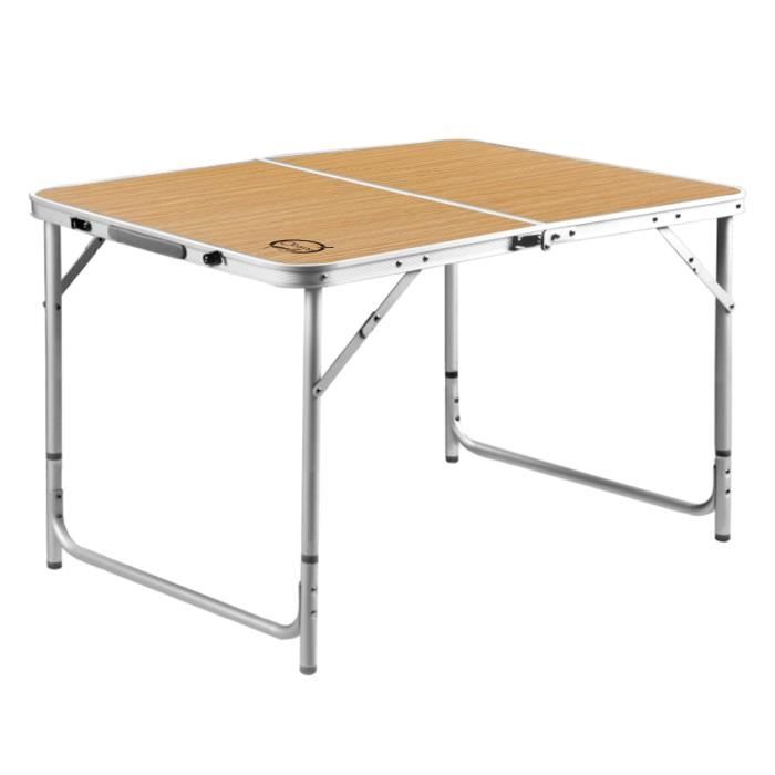 Table pliante valise en aluminium 6 personnes O'CAMP - Structure pliable -  Dimensions : 120 x 60 x 70 cm - Cdiscount Sport