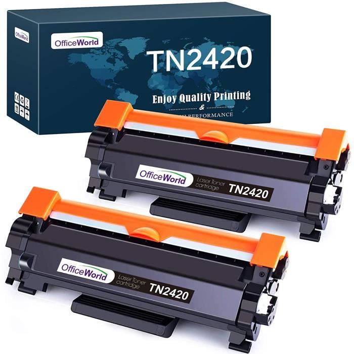 2-Noir LxTek TN2420 TN-2420 Compatible pour Brother TN2410 TN-2410 Cartouche de Toner pour Brother MFC-L2710DW HL-L2350DW DCP-L2530DW DCP-L2510D MFC-L2750DW MFC-L2710DN HL-L2370DN HL-L2310D 