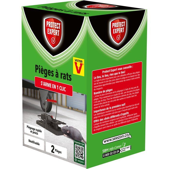 Piège à rats plastique Protect Expert 2 pièces