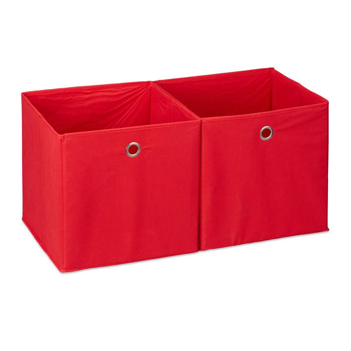 4 Boîtes De Rangement Pliables Relaxdays 30x30x30 Cm - Noires Avec Poignées Pour étagères