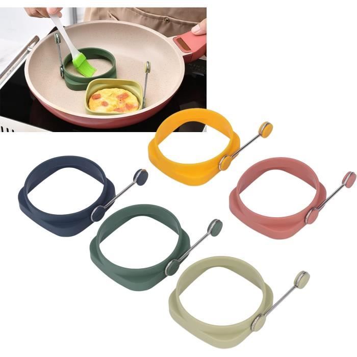 Lot De 4 Anneaux En Silicone Antiadhésif Pour œufs Parfaits, Crêpes Et Muffins - Multicolore, 10,2 Cm