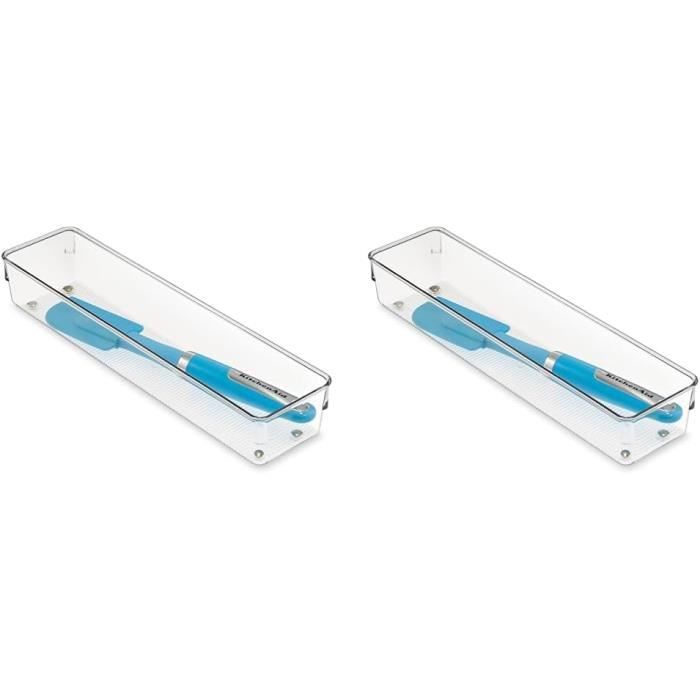 Boîte Rangement Tiroir IDesign Linus - Bac Plastique Transparent Pour Couverts