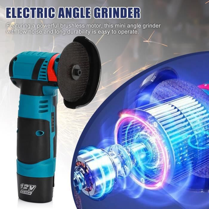 Meuleuse D'Angle Sans Fil 12V - 19500RPM - 2 Batteries 2000mAh