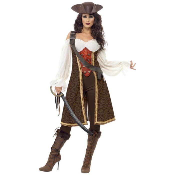 Déguisement pirate femme luxe - SMIFFY'S - Capitaine - Marron - Adulte -  Cdiscount Jeux - Jouets