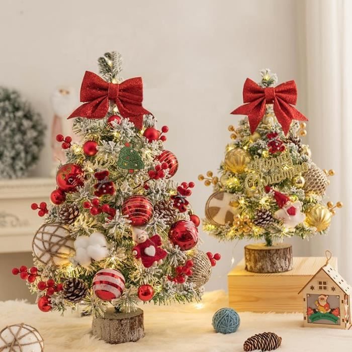 Lot De 3 Mini Sapins De Noël Artificiels Avec Lumières