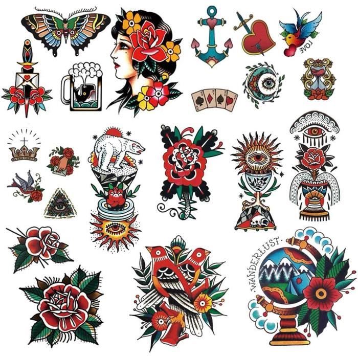 Tatouages Temporaires Flash Dorés Classiques - Lot De 10 Pièces, étanches, Pour Bracelet/collier/body