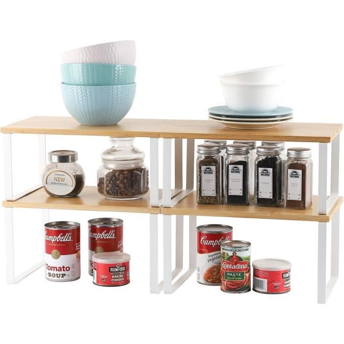 LIANTRAL Lot De 4 Organiseurs De Placard De Cuisine, étagères De Placement De Cuisine