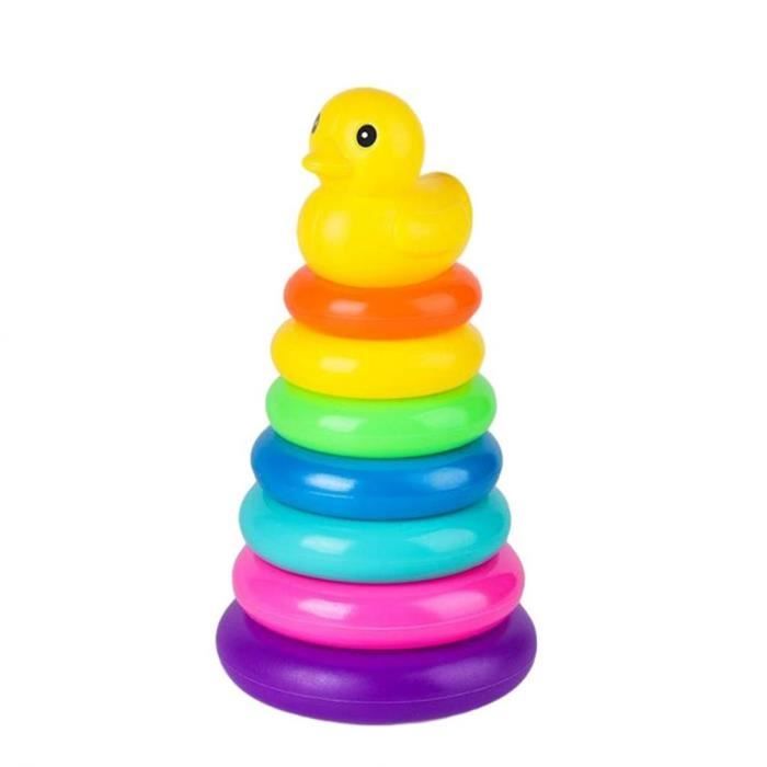 Anneaux D Empilement Bebe Jouet Bebe Batiment Blocs Jouets Arc En Ciel Cercle D Apprentissage Precoce Jouet M Jouet Cdiscount