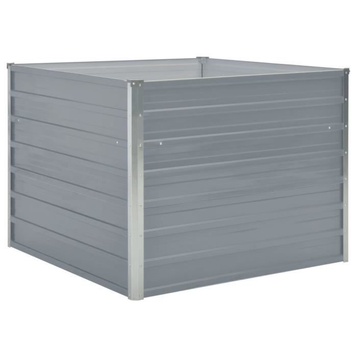 Jardinière - SURENHAP - J12291 - Acier galvanisé - 100 x 100 x 77 cm - Gris