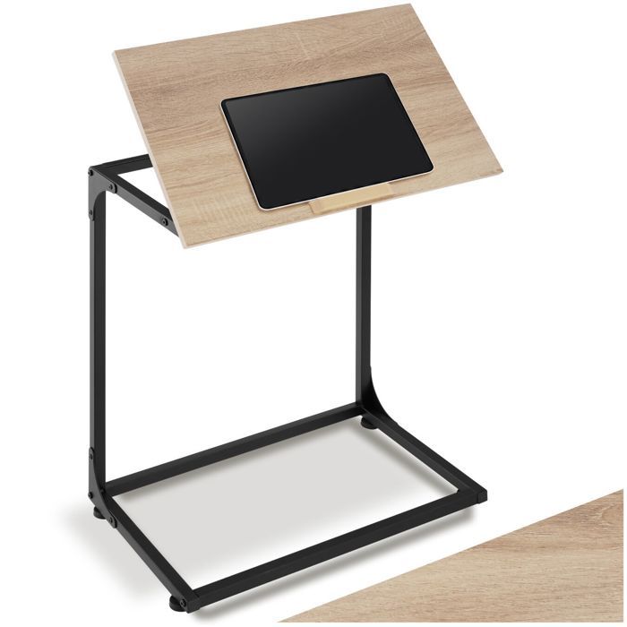Table basse - TECTAKE - Table dappoint RUSTON panneau aggloméré style industriel 55 x 35 x 665 cm - Bois clair/Chêne sonoma