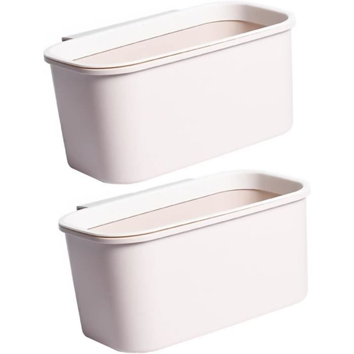 2 Pièces Poubelle Mini Corbeille Bacs En Plastique Avec Couvercles 2 Pièces Poubelle Mini Corbeille Bacs En Plastique Avec Couvercles