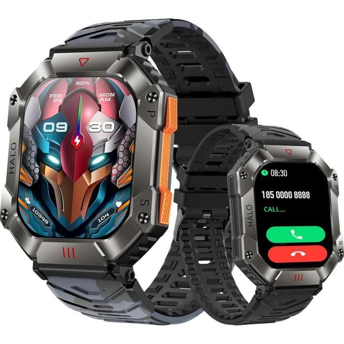 Montre militaire Connectée homme avec appel Bluetooth