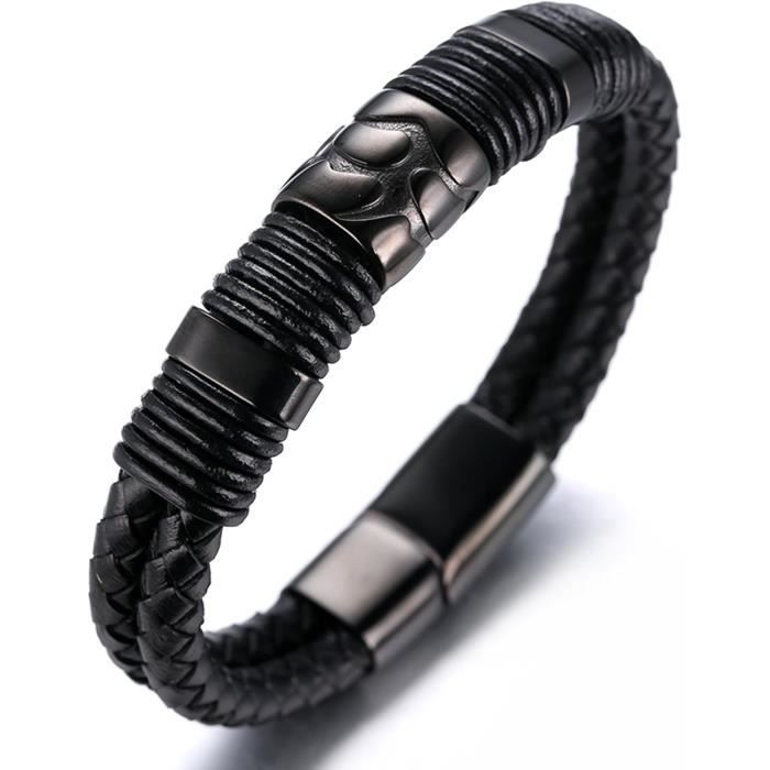 Bracelet Cuir Motif Léopard - Diamètre 5,5cm - Fermeture Magnétique - Neuf