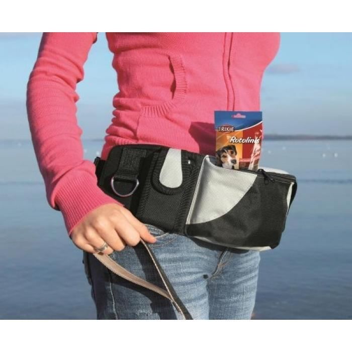 TRIXIE SAC POCHE BAGGY BELT SANGLE VENTRALE 62-125 CM NOIR/GRIS POUR CHIEN