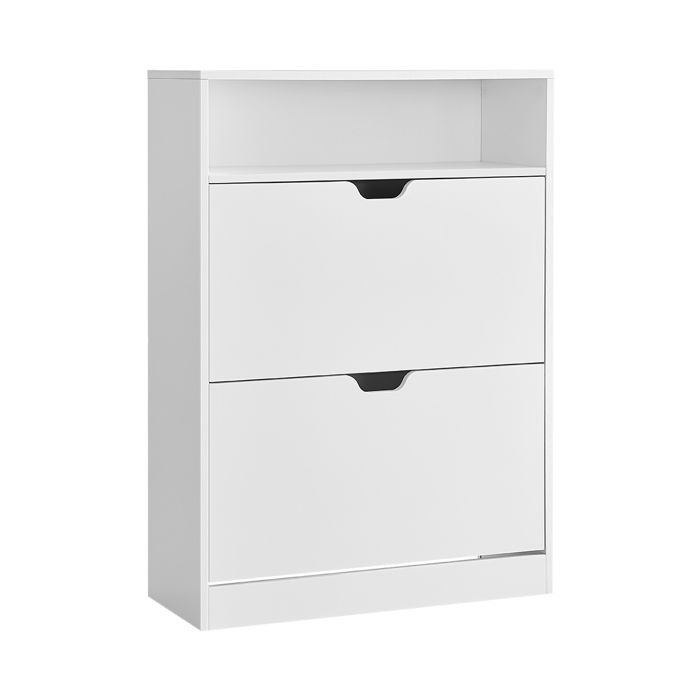 Meuble à Chaussures - VASAGLE - 16 Paires - Blanc Nuage - 24 x 80 x 102 cm