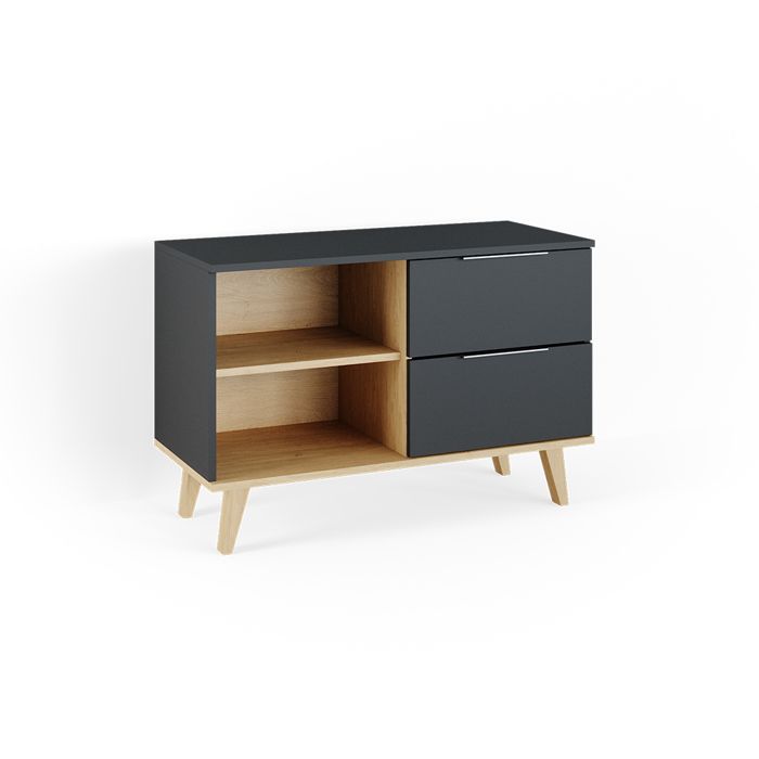 Armoire avec tiroir FRED anthracite/chêne artisan