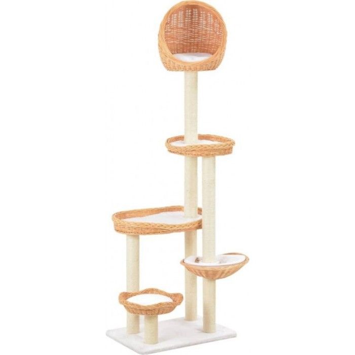 Arbre À Chat vidaXL – Multi-niveaux, 2 Paniers, Tunnel, Griffoirs Sisal - vue 3