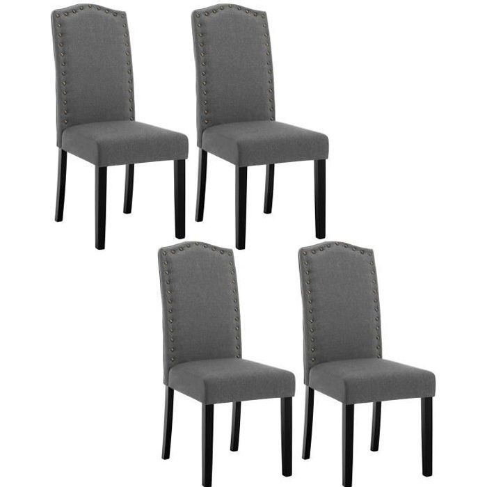 WOLTU Lot de 4 Chaises Salle à Manger en Lin Chaise de Cuisine avec Dossier Haut Chaise Salon Rembourré Gris foncé W0ATT0127-4 WOLTU Lot de 4 Chaises Salle à Manger en Lin Chaise de Cuisine avec Dossier Haut Chaise Salon Rembourré Gris foncé W0ATT0127-4
