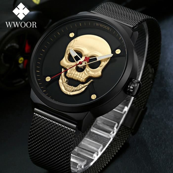 Montre hot sale skull homme