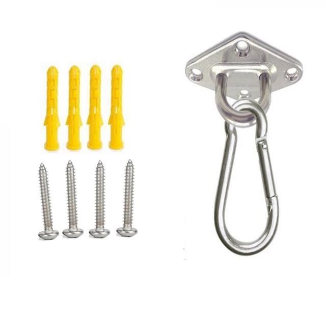 Lot de 2 crochets à ressort pour suspension, balançoire, hamac - Acier inoxydable - Linxor | Leroy Merlin