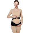 Ceinture grossesse de soutien lombaire et abdominal - Coton - Support pour femme enceinte (Noir, Taille XL)-1