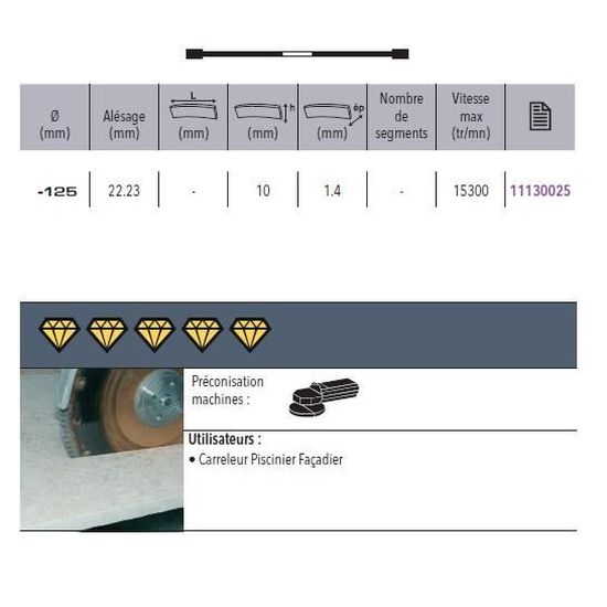 Sidamo Disque Diamant O 125 Mm X 22 23 Ultra Ceram Achat