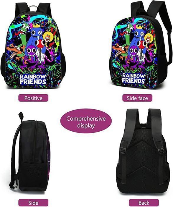 Lot de sacs à dos arc-en-ciel 40,6 cm imprimé en 3D, sac à