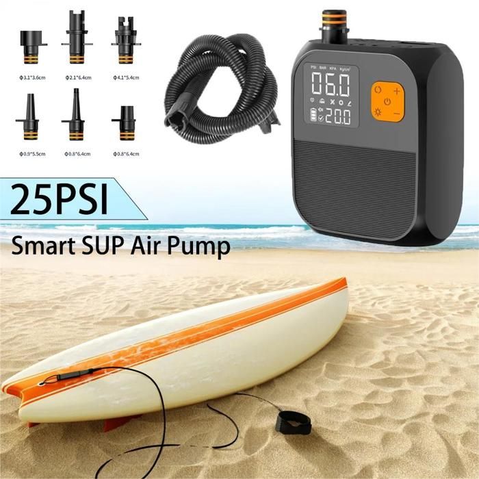 Pompe électrique Pour Paddle Gonflable - Jusqu'à 25 PSI, écran Digital, Batterie 8000 MAh - Portable