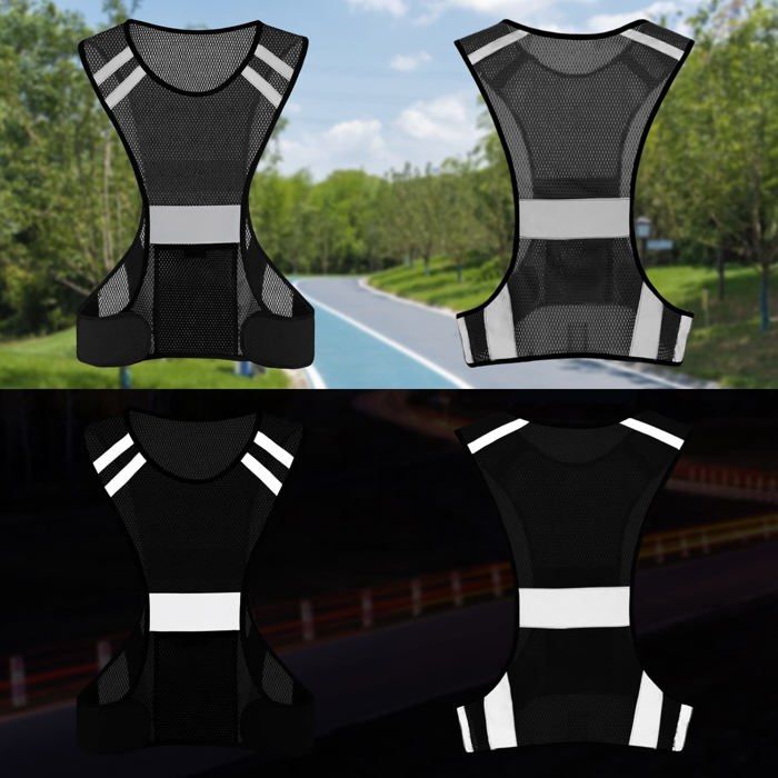 BOULESENM Gilet Reflechissant Running,Gilet Sécurité Réglable Pour