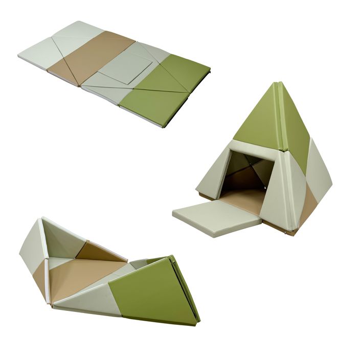 Sunny Davi Parcours Motricité Bébé – Blocs Mousse EPE Pliables – Tapis, Tente Ou Bateau – Dès 12 Mois – Couleur Beige Naturel