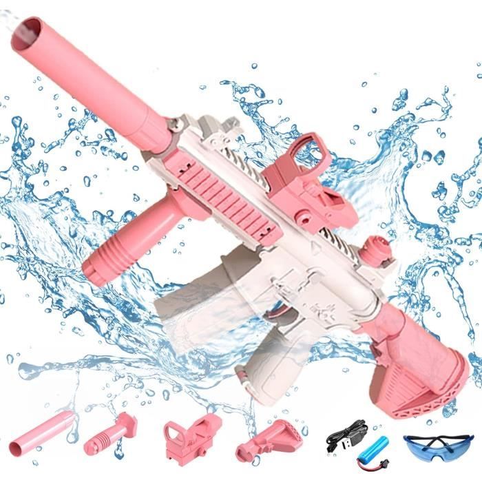 Rose - Pistolet à eau électrique super automatique M416, jeu de plein Rose - Pistolet à eau électrique super automatique M416, jeu de plein