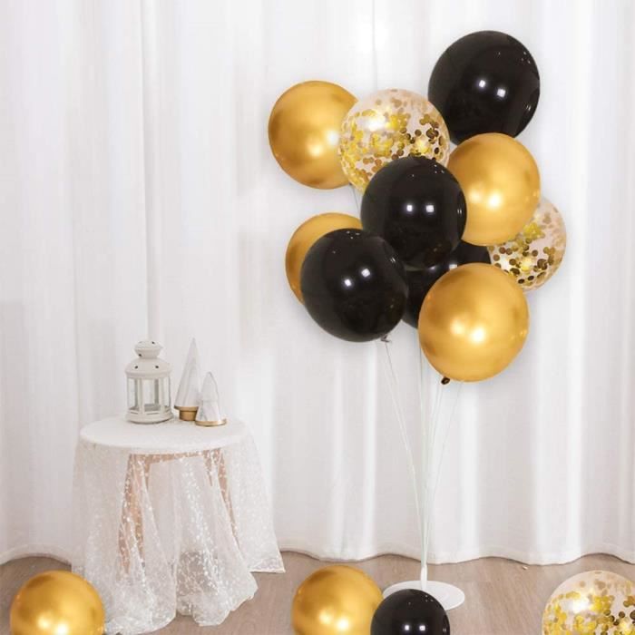 Lot de ballons pour la célébration du réveillon du Nouvel An or noir  confettis rempli étoile ballon NYE 2023 Bouquet décor invité fête de  bienvenue approvisionnement -  France