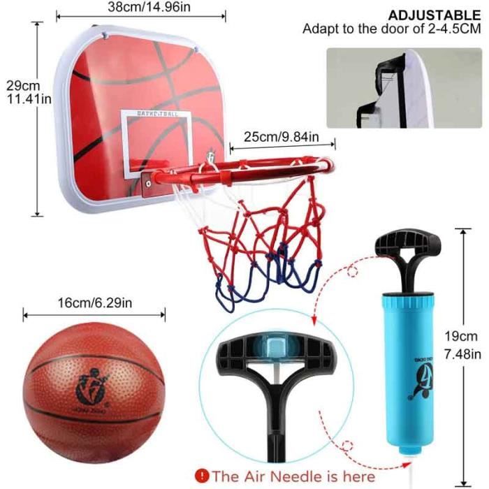DBREAKS Mini Panier Basket Enfant Intérieur – Avec 3 Ballons Et Pompe, Accrochage Mural Sans Perçage