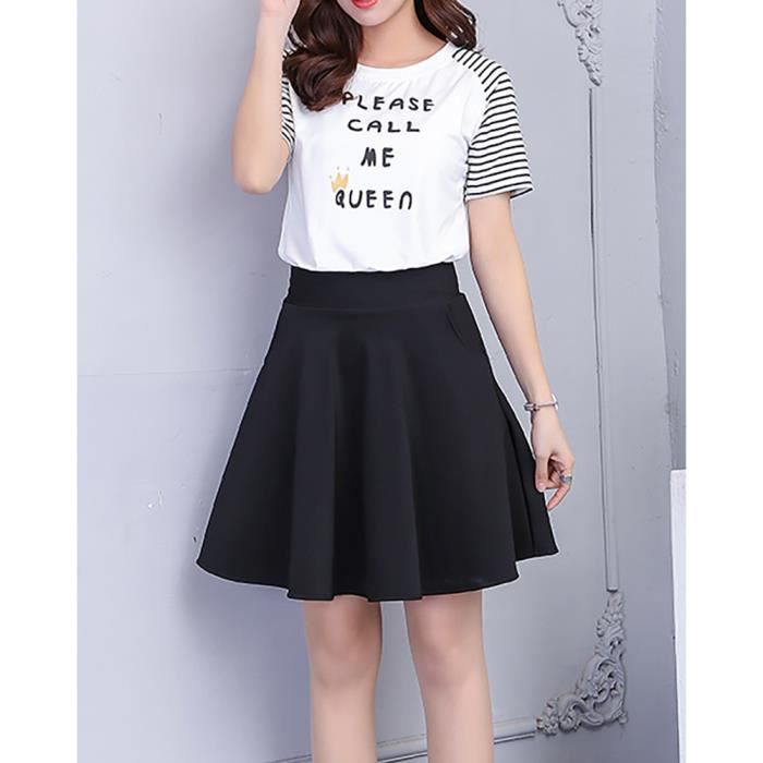 Jupe store noire genoux