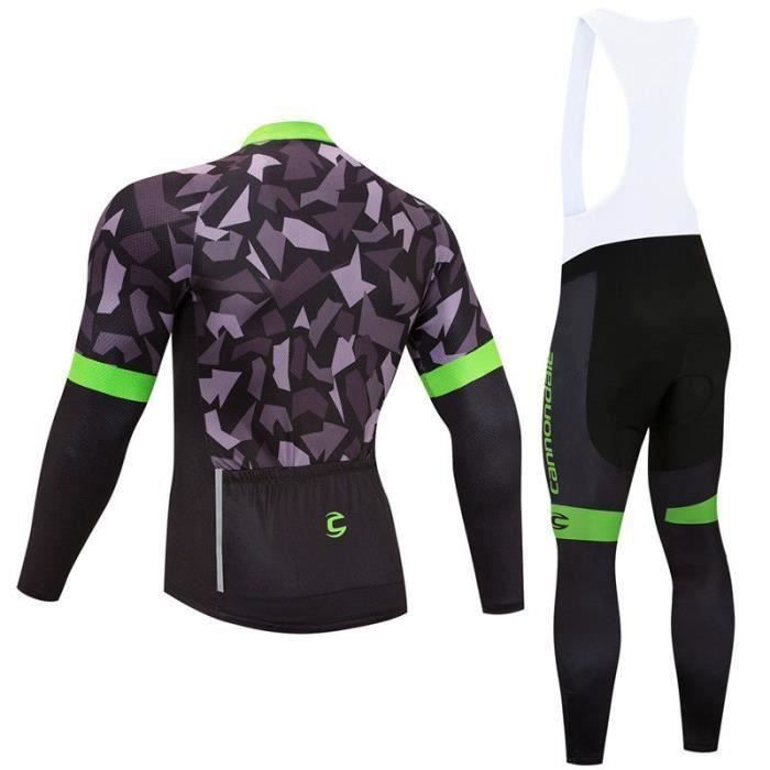 2019 Maillot de VTT Manches Longues Homme + Pantalon À Bretelle Vélo
