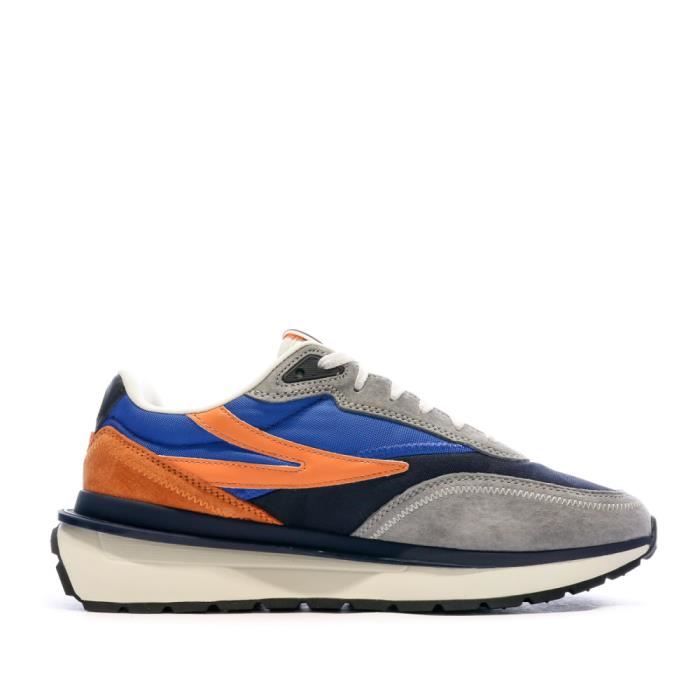 Baskets Gris Bleu Orange Homme Fila Reggio Bleu Cdiscount Chaussures