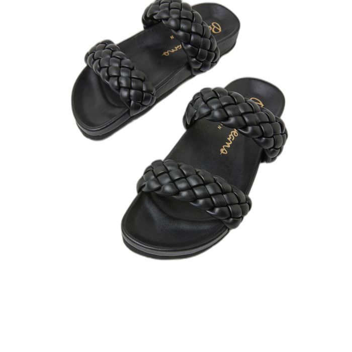 Sandales Femme Pepe Jeans Double Oban Noir Sangle Tress e Double
