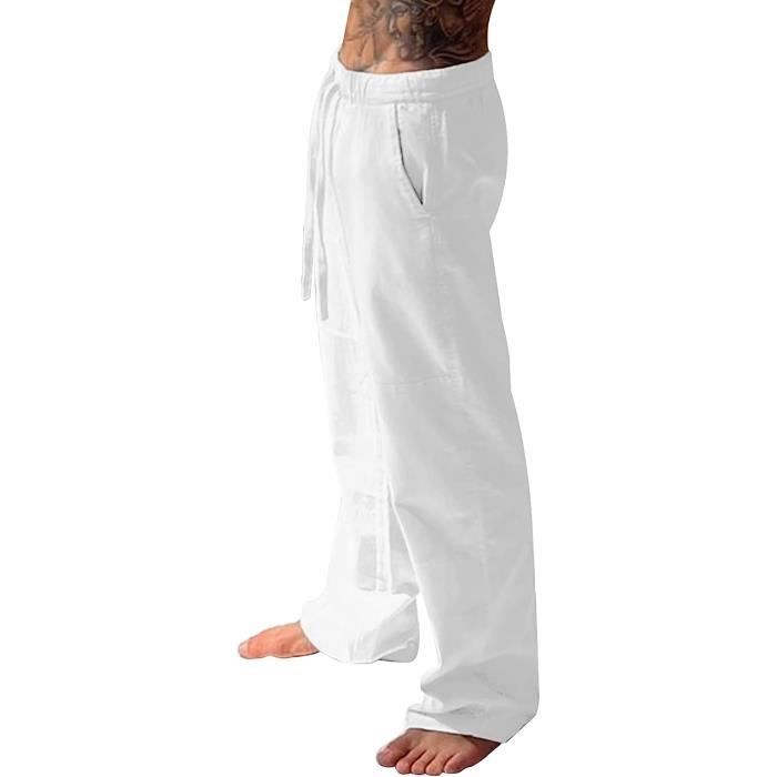 Pantalon toile blanc hotsell