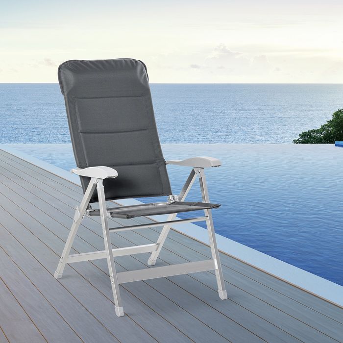Chaise de camping à double siège pliante par Outsunny, grise A20-180GN Chaise de camping à double siège pliante par Outsunny, grise A20-180GN