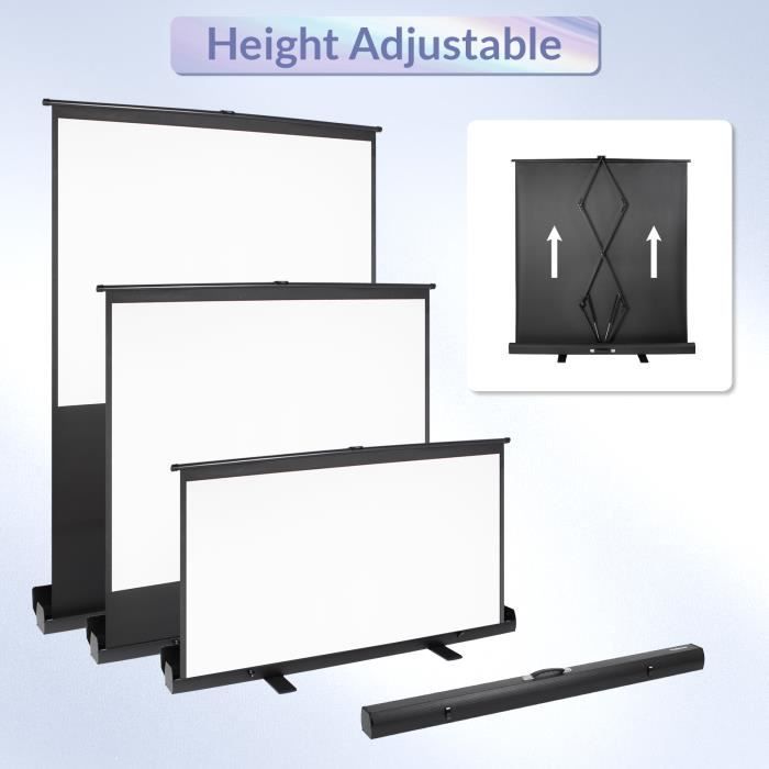 Ecran De Projection Portable 72 Pouces, Ecran De Projection Sur Pied, 146 X 109 Cm, 4:3 Full Hd 3d