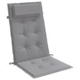 vidaXL Coussins de chaise à dossier haut lot de 4 gris tissu oxford 361878-2