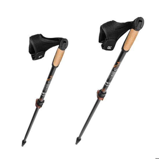 Bâtons De Marche Nordique SUPERLETIC FX Carbone 10% - Poignées Ergonomiques En Liège Pour Homme Et Femme