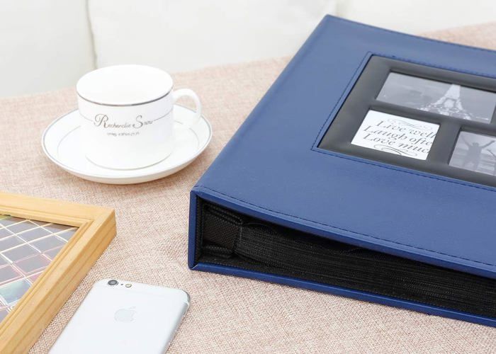 Album Photo 360 Poches 10x15 Cm - Couverture Cuir Luxe Noir - Grand Format Pour Famille, Mariage & Anniversaire