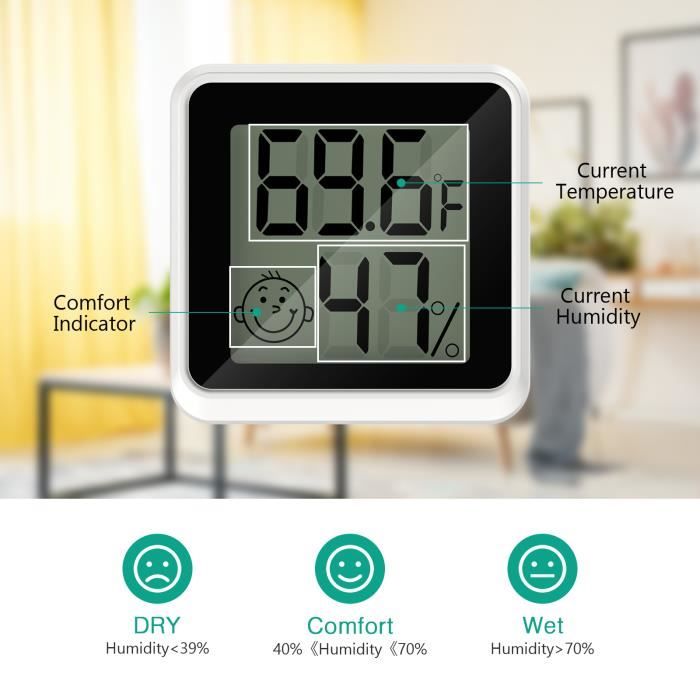 Thermo hygromètre avec application Bluetooth - Hygromètre numérique pour  station